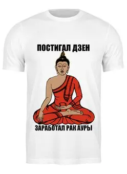 Заказать мужскую футболку в Москве. Футболка классическая Learned The Zen от ZakonVash - готовые дизайны и нанесение принтов.