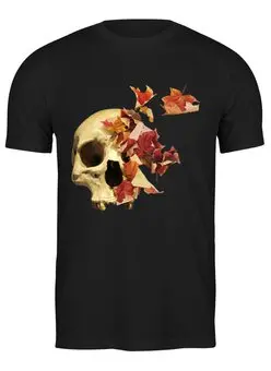 Заказать мужскую футболку в Москве. Футболка классическая Осенний череп от skynatural - готовые дизайны и нанесение принтов.
