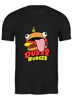 Заказать мужскую футболку в Москве. Футболка классическая Fortnite Durrr Burger от geekbox - готовые дизайны и нанесение принтов.
