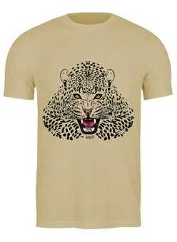 Заказать мужскую футболку в Москве. Футболка классическая Леопард от BeliySlon - готовые дизайны и нанесение принтов.