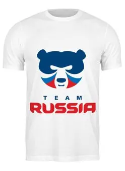 Заказать мужскую футболку в Москве. Футболка классическая Russia team от Easy-store - готовые дизайны и нанесение принтов.