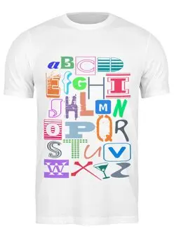 Заказать мужскую футболку в Москве. Футболка классическая alphabet от ЕгорБудущего - готовые дизайны и нанесение принтов.