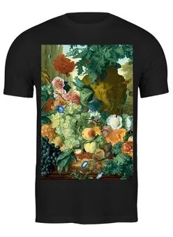 Заказать мужскую футболку в Москве. Футболка классическая Фрукты и цветы (Ян ван Хёйсум) от trend - готовые дизайны и нанесение принтов.