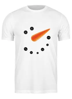 Заказать мужскую футболку в Москве. Футболка классическая Снеговик от Петр Золотухин - готовые дизайны и нанесение принтов.