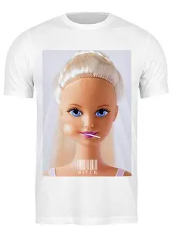 Заказать мужскую футболку в Москве. Футболка классическая Барби с чупачупсом от T-shirt print  - готовые дизайны и нанесение принтов.