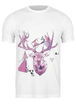 Заказать мужскую футболку в Москве. Футболка классическая Хипстер олень  от Eliza - готовые дизайны и нанесение принтов.