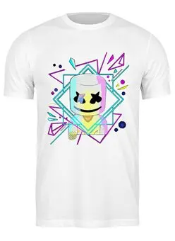Заказать мужскую футболку в Москве. Футболка классическая Marshmello               от T-shirt print  - готовые дизайны и нанесение принтов.