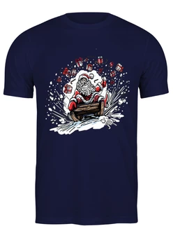 Заказать мужскую футболку в Москве. Футболка классическая Новогодняя      от Print design  - готовые дизайны и нанесение принтов.