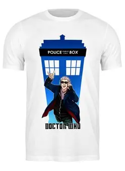 Заказать мужскую футболку в Москве. Футболка классическая Доктор Кто (Doctor Who) от Cosmic Shine - готовые дизайны и нанесение принтов.