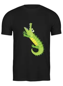 Заказать мужскую футболку в Москве. Футболка классическая Крокодил от Zamula - готовые дизайны и нанесение принтов.