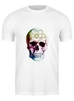 Заказать мужскую футболку в Москве. Футболка классическая черепушка от THE_NISE  - готовые дизайны и нанесение принтов.
