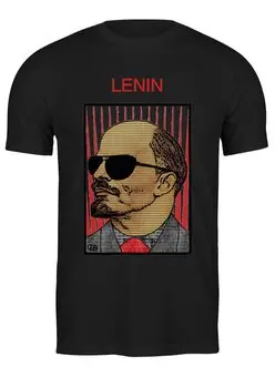 Заказать мужскую футболку в Москве. Футболка классическая Ленин от Fedor - готовые дизайны и нанесение принтов.