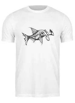 Заказать мужскую футболку в Москве. Футболка классическая Чудо-Рыба от BeliySlon - готовые дизайны и нанесение принтов.
