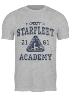 Заказать мужскую футболку в Москве. Футболка классическая Starfleet Academy от geekbox - готовые дизайны и нанесение принтов.