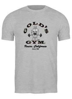 Заказать мужскую футболку в Москве. Футболка классическая Golds Gym 1965 Venice California t-shot wear grey от KinoArt - готовые дизайны и нанесение принтов.