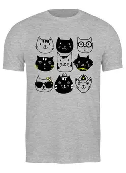 Заказать мужскую футболку в Москве. Футболка классическая Cats Here от oneredfoxstore@gmail.com - готовые дизайны и нанесение принтов.