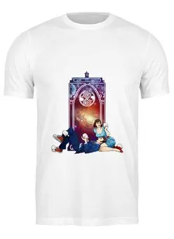 Заказать мужскую футболку в Москве. Футболка классическая Десятый Доктор и Пери (Tenth Doctor and Peri) от Cosmic Shine - готовые дизайны и нанесение принтов.