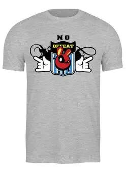 Заказать мужскую футболку в Москве. Футболка классическая No defeat от T-shirt print  - готовые дизайны и нанесение принтов.