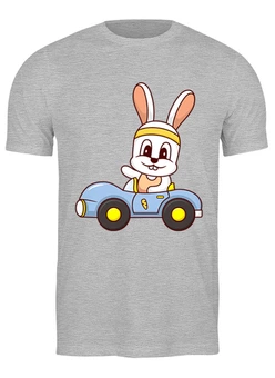 Заказать мужскую футболку в Москве. Футболка классическая Кролик водитель от skynatural - готовые дизайны и нанесение принтов.