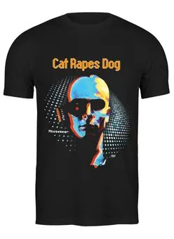 Заказать мужскую футболку в Москве. Футболка классическая Cat Rapes Dog ‎\ Moosewear от OEX design - готовые дизайны и нанесение принтов.
