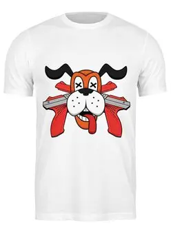Заказать мужскую футболку в Москве. Футболка классическая Собака от Amerikanka - готовые дизайны и нанесение принтов.