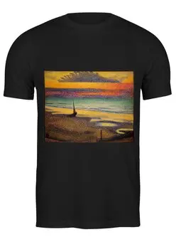Заказать мужскую футболку в Москве. Футболка классическая Пляж в Хейсте (Жорж Леммен) от trend - готовые дизайны и нанесение принтов.