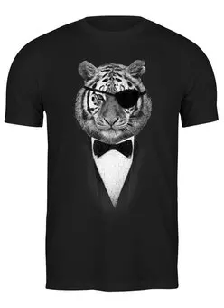 Заказать мужскую футболку в Москве. Футболка классическая Одноглазый Тигр от printik - готовые дизайны и нанесение принтов.