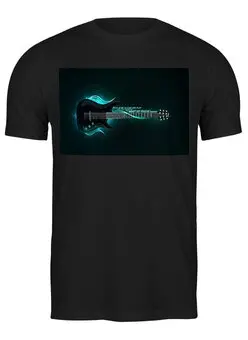 Заказать мужскую футболку в Москве. Футболка классическая Гитара (неон) от Fedor - готовые дизайны и нанесение принтов.