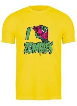 Заказать мужскую футболку в Москве. Футболка классическая Я Люблю Зомби от iZOMBIE - готовые дизайны и нанесение принтов.