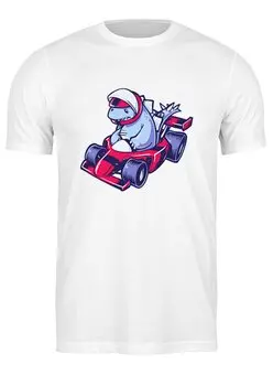 Заказать мужскую футболку в Москве. Футболка классическая Динозавр на Картинге от trugift - готовые дизайны и нанесение принтов.