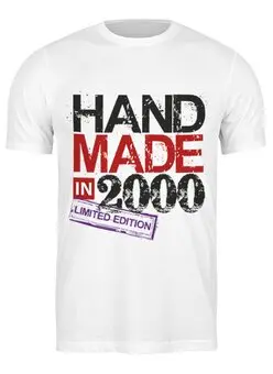 Заказать мужскую футболку в Москве. Футболка классическая 2000 год рождения. от Djimas Leonki - готовые дизайны и нанесение принтов.