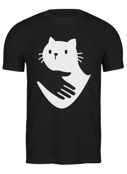 Заказать мужскую футболку в Москве. Футболка классическая Люблю котиков от skynatural - готовые дизайны и нанесение принтов.