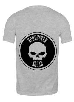 Заказать мужскую футболку в Москве. Футболка классическая Willie Skull Gray от Sportster Squad - готовые дизайны и нанесение принтов.