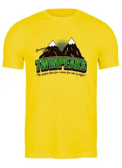 Заказать мужскую футболку в Москве. Футболка классическая Twin peaks  от ПРИНТЫ ПЕЧАТЬ  - готовые дизайны и нанесение принтов.