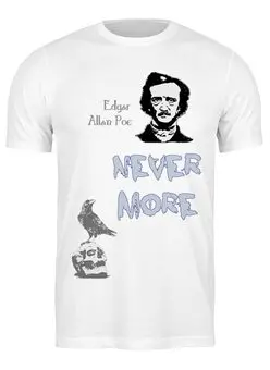 Заказать мужскую футболку в Москве. Футболка классическая Эдгар По, «Ворон» (Edgar Poe, The Raven) от Andy Quarry - готовые дизайны и нанесение принтов.