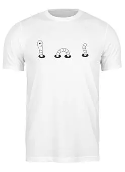 Заказать мужскую футболку в Москве. Футболка классическая Worm  от Kostya  - готовые дизайны и нанесение принтов.