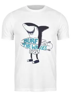 Заказать мужскую футболку в Москве. Футболка классическая Surf the waves от Kostya  - готовые дизайны и нанесение принтов.