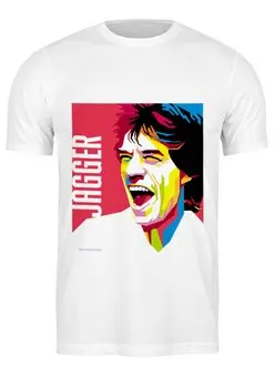 Заказать мужскую футболку в Москве. Футболка классическая Mick Jagger (The Rolling Stones) от Fedor - готовые дизайны и нанесение принтов.