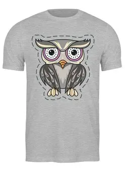 Заказать мужскую футболку в Москве. Футболка классическая Owl Here от oneredfoxstore@gmail.com - готовые дизайны и нанесение принтов.