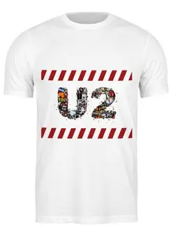 Заказать мужскую футболку в Москве. Футболка классическая рок-группа U2 от Fedor - готовые дизайны и нанесение принтов.