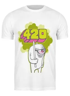 Заказать мужскую футболку в Москве. Футболка классическая 420 от Weed Stuff`a - готовые дизайны и нанесение принтов.