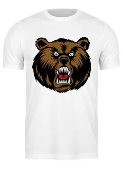 Заказать мужскую футболку в Москве. Футболка классическая Медведь от Polilog - готовые дизайны и нанесение принтов.