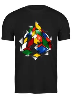 Заказать мужскую футболку в Москве. Футболка классическая Кубик Рубика от printik - готовые дизайны и нанесение принтов.