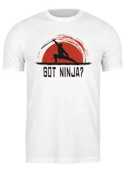 Заказать мужскую футболку в Москве. Футболка классическая Got Ninja? от oneredfoxstore@gmail.com - готовые дизайны и нанесение принтов.