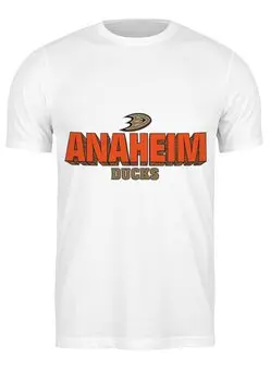 Заказать мужскую футболку в Москве. Футболка классическая Anaheim Ducks от kspsshop - готовые дизайны и нанесение принтов.