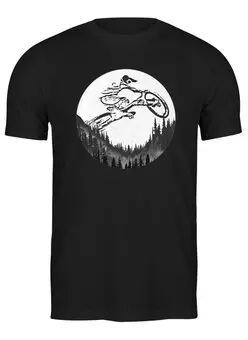 Заказать мужскую футболку в Москве. Футболка классическая Moon Rider от oneredfoxstore@gmail.com - готовые дизайны и нанесение принтов.