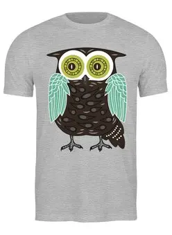 Заказать мужскую футболку в Москве. Футболка классическая Owl Here от oneredfoxstore@gmail.com - готовые дизайны и нанесение принтов.