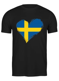 Заказать мужскую футболку в Москве. Футболка классическая Сердце Швеции от skynatural - готовые дизайны и нанесение принтов.