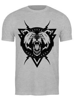 Заказать мужскую футболку в Москве. Футболка классическая Злой Медведь от printik - готовые дизайны и нанесение принтов.