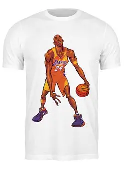 Заказать мужскую футболку в Москве. Футболка классическая Kobe Bryant 24 от Mesk08 - готовые дизайны и нанесение принтов.
